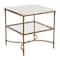 Hello Honey® 25" Libertine Genuine Marble and Metal End Table with Glass Storage Shelf